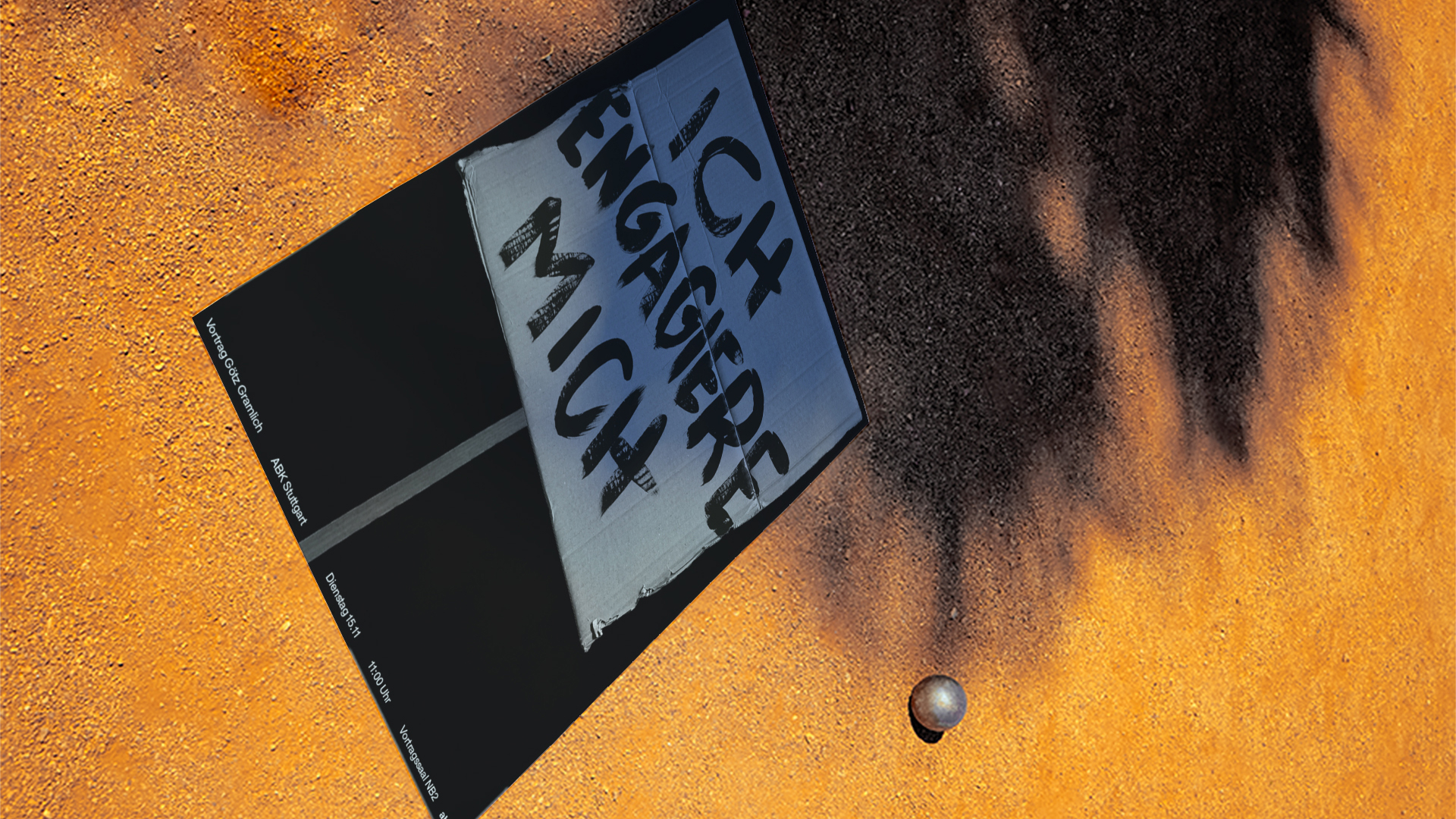 Ancouncement Poster for a lecture by Götz Grammlich at ABK-Stuttgart